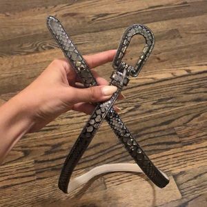 Express Accessories - Silver skinny snake skin belt Express Accessories - Silver skinny snake skin belt